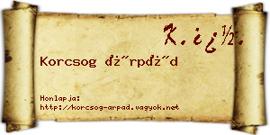 Korcsog Árpád névjegykártya