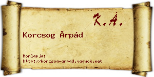 Korcsog Árpád névjegykártya