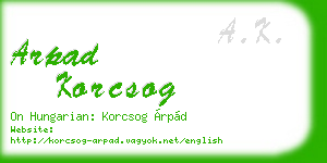 arpad korcsog business card