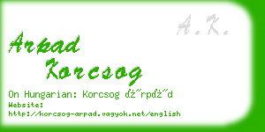 arpad korcsog business card